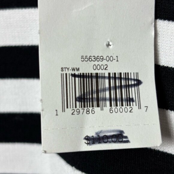 Banana Republic Sheath Dress Size 2 Black White V Neck Zipper Back and Sleeves - Picture 11 of 12